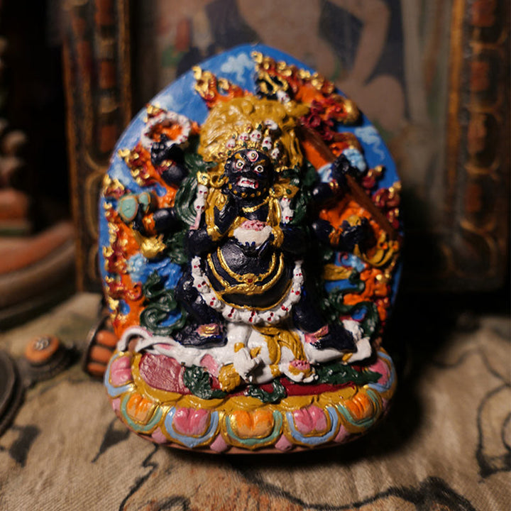 Buddha Stonesミニ大黒天 富の神 仏 チベット 粘土 静寂 家の装飾