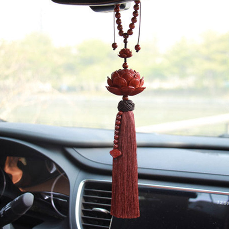 Buddha Stonesチベット小葉紫檀蓮華 幸運の守護 タッセル飾り - image 4