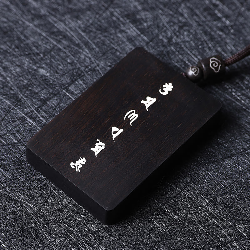 Buddha Stones999 スターリングシルバー小葉紫檀黒檀オーム・マニ・パドメ・フム象嵌 守護ネックレスペンダント - image 16
