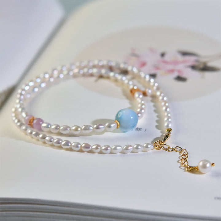 Buddha Stones925スターリングシルバー 天然パール ラリマー シンセリティネックレスペンダント