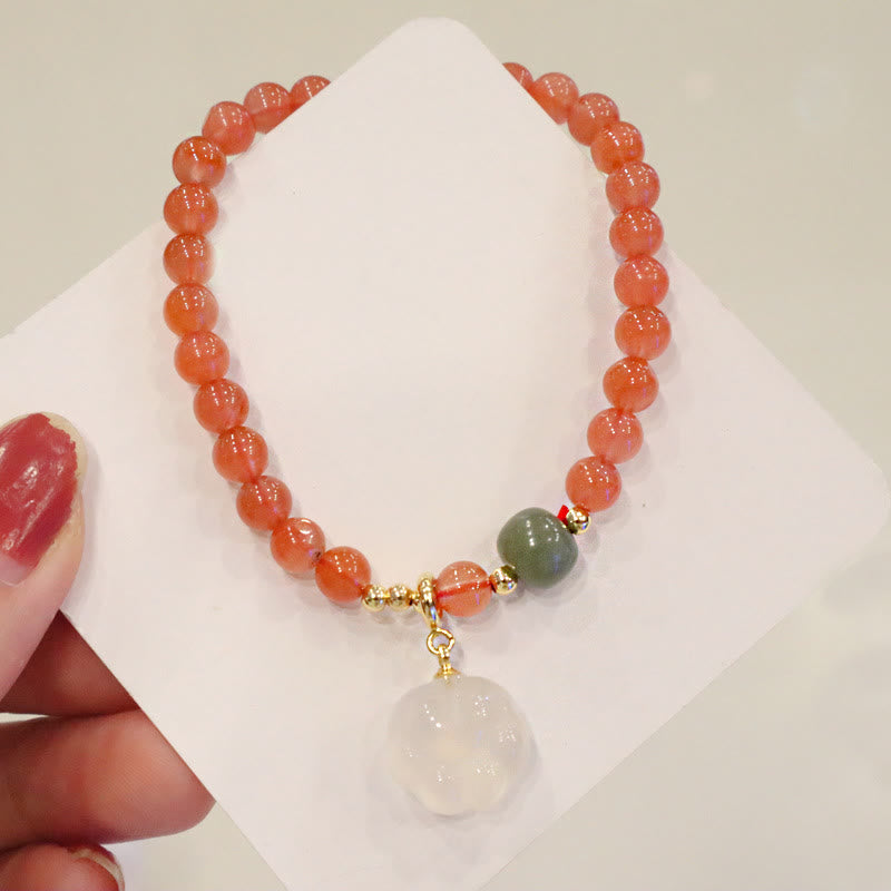 Buddha Stones赤瑪瑙 玉髄 猫の足跡 翡翠 自信のブレスレット - image 4