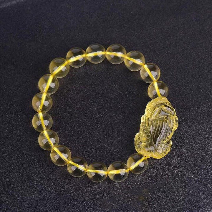 天然シトリン Pi Xiu ストレッチブレスレット