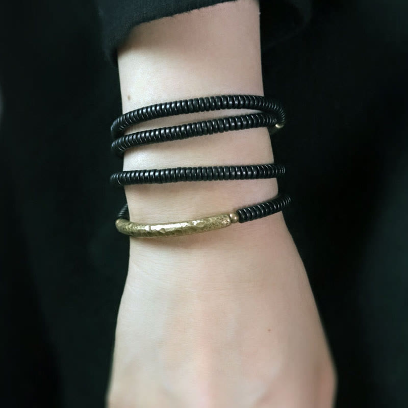 Buddha Stones黒檀銅 バランス 多層ブレスレット - image 12