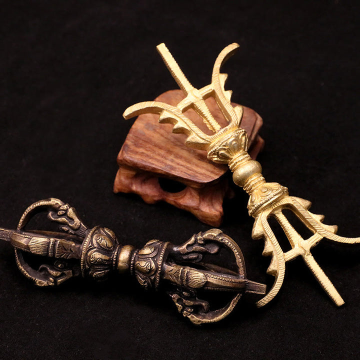 ネパールの手作りBuddha Stones五本爪三本爪金剛杵ドルジェ銅製装飾品