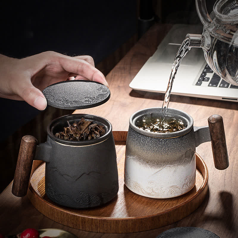 Buddha Stonesヴィンテージ 山 海 陶器 ティーカップ ティーカップ
