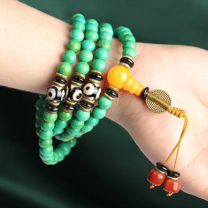 Buddha StonesチベットターコイズMalaバランスネックレス ブレスレット
