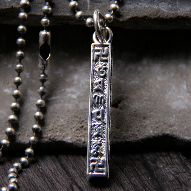 Buddha Stones925 スターリングシルバー チベットオーム・マニ・パドメ・フム仏陀 卍シンボル 知恵のネックレスペンダント - オーム・マニ・パドメ・フム(ラブ♥フォーカス) - image 1
