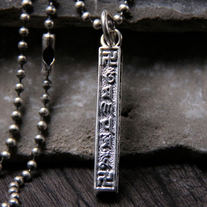 Buddha Stones925 スターリングシルバー チベットオーム・マニ・パドメ・フム仏陀 卍シンボル 知恵のネックレスペンダント - オーム・マニ・パドメ・フム(ラブ♥フォーカス) - image 1