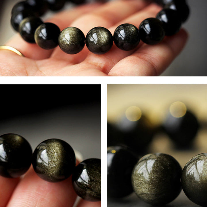 Buddha Stones十二支誕生仏黒曜石 浄化ブレスレット
