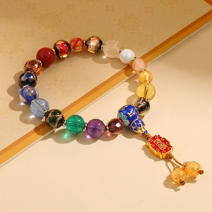 Buddha Stonesチベット カラフル 香灰 リュウリ ガラスビーズOm Mani Padme Humドルジェヴァジュラ 18ビーズ リストMala