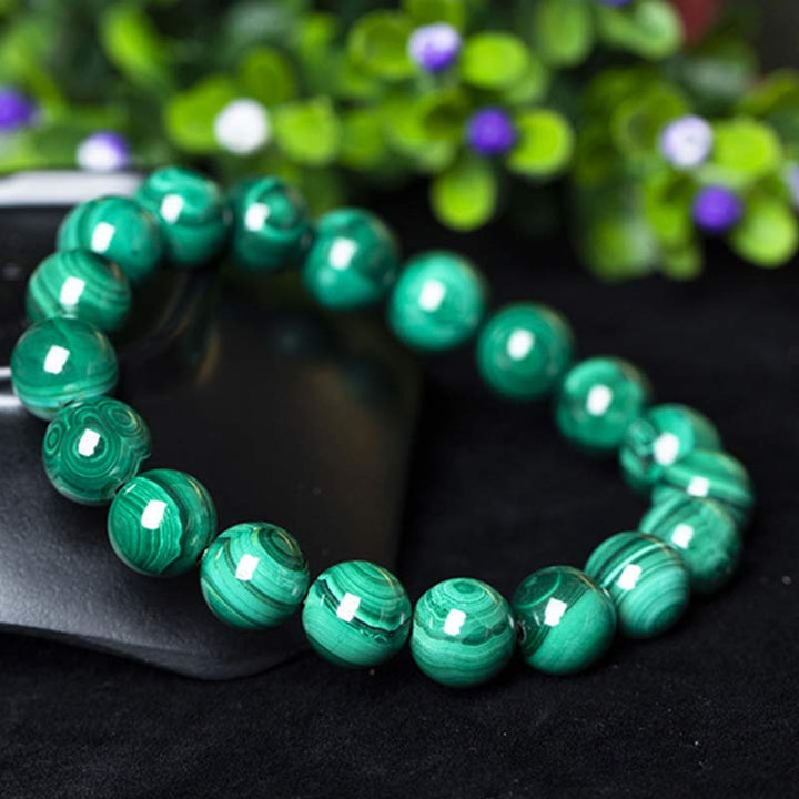 Buddha Stones天然マラカイト 保護 静寂 ブレスレット