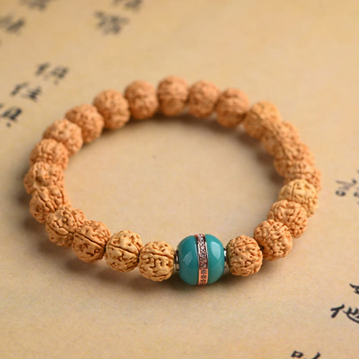 Buddha Stonesチベット ルドラークシャ 菩提樹 富と縁起のブレスレット
