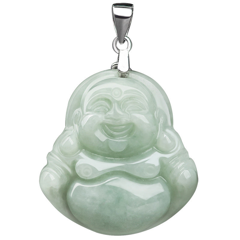 Buddha Stones925スターリングシルバー 笑う仏陀 翡翠 祝福ネックレスチェーンペンダント - image 8