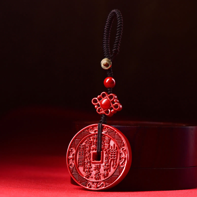 Buddha Stones天然辰砂 山の幽霊 お金を使う 八卦 祝福 ネックレス ペンダント キーチェーン