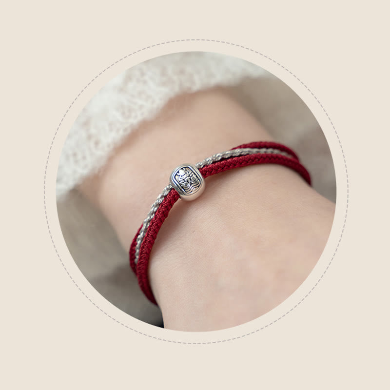 Buddha Stones925 スターリングシルバー チベット ザキラム 富と幸運の女神 ロープブレスレット