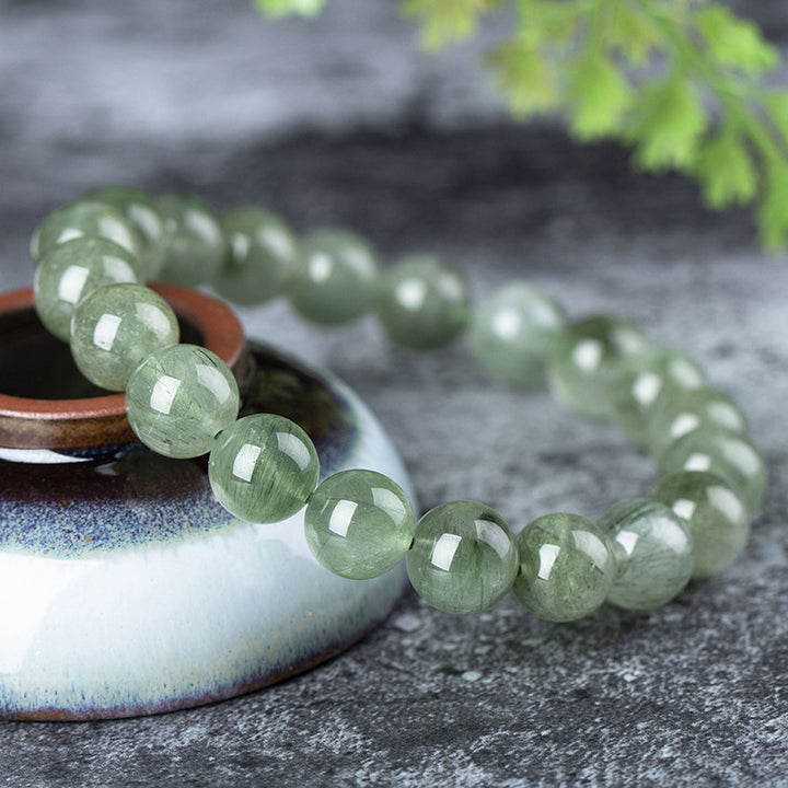 Buddha Stones天然グリーンクリスタル 祝福 富のブレスレット