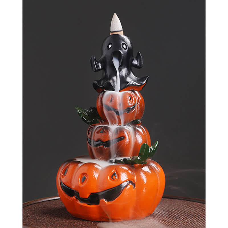 ハロウィンカボチャゴースト樹脂逆流煙噴水香炉装飾