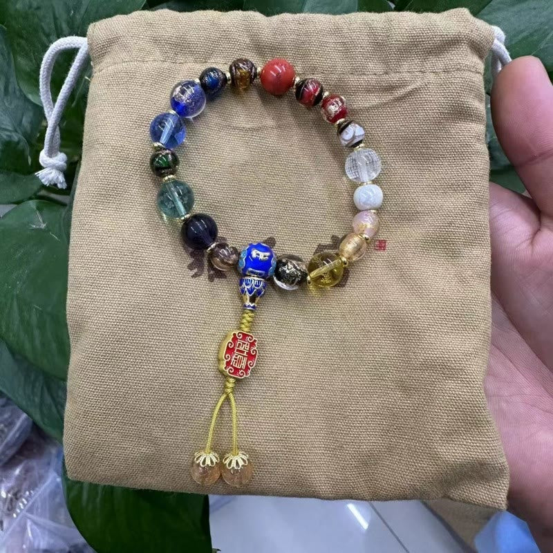 Buddha Stonesチベット カラフル 香灰 リュウリ ガラスビーズOm Mani Padme Humドルジェヴァジュラ 18ビーズ リストMala