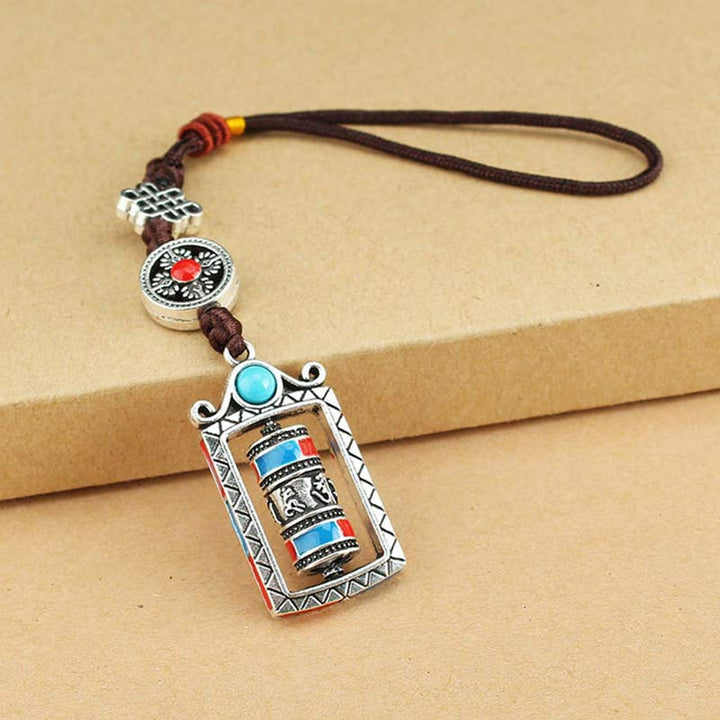 Buddha Stones六字真言 祈りの輪 回転結び 祝福キーホルダー 装飾