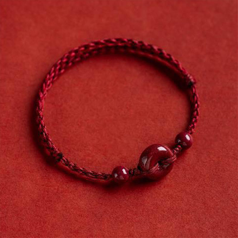 Buddha Stones ハンドメイドお守りブレスレット 辰砂入り 厄除け・健康運 レディースアクセサリー