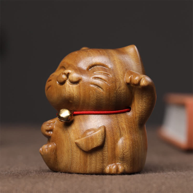 Buddha Stones緑 白檀 小型 かわいい 招き猫 平和 飾り - image 9
