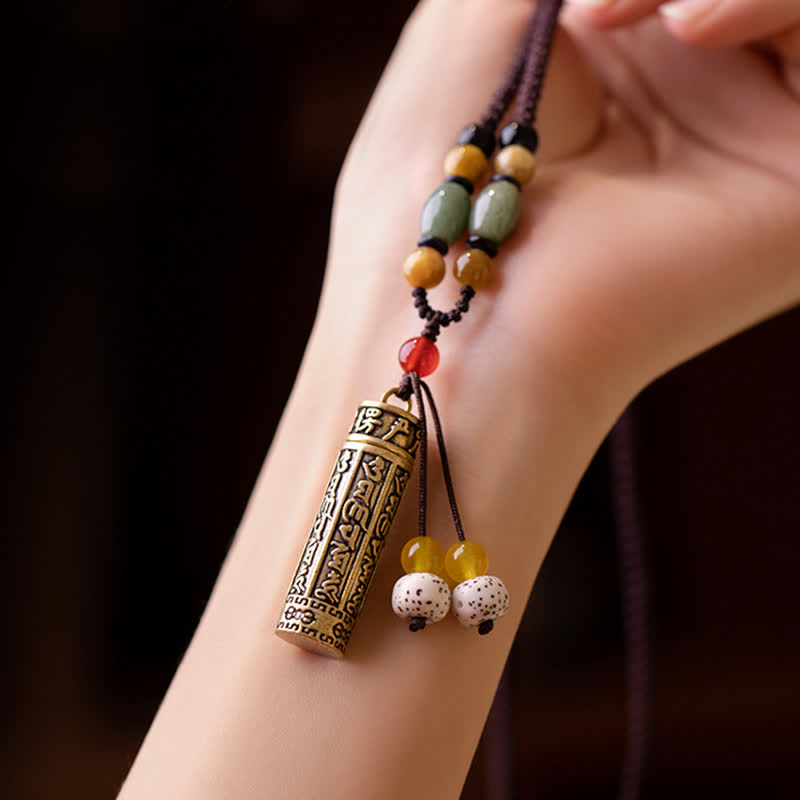Buddhastoneshop チベットオーム・マニ・パドメ・フムメノウ シュランガマ スートラ保護ネックレス ペンダント - image 12