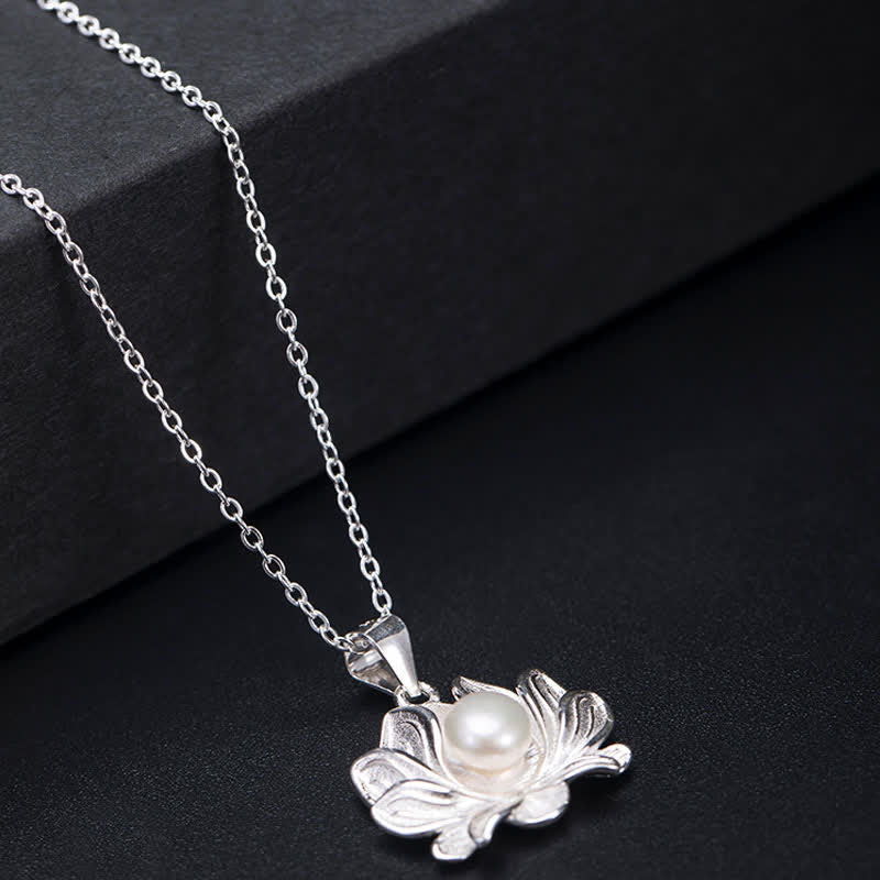 Buddha Stones925スターリングシルバー ロータスフラワーパール ウェルスネックレスペンダント - image 5