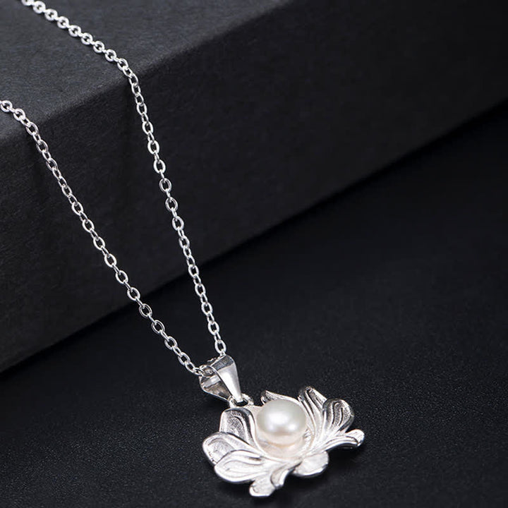 Buddha Stones925スターリングシルバー ロータスフラワーパール ウェルスネックレスペンダント - image 4