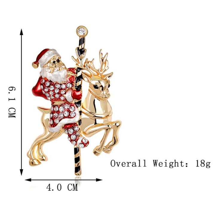クリスマス マルチカラー ラインストーン クリスタル ブローチピン