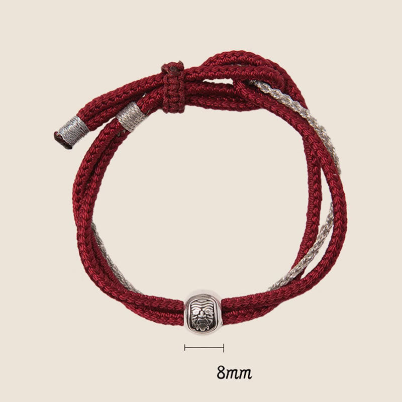Buddha Stones925 スターリングシルバー チベット ザキラム 富と幸運の女神 ロープブレスレット