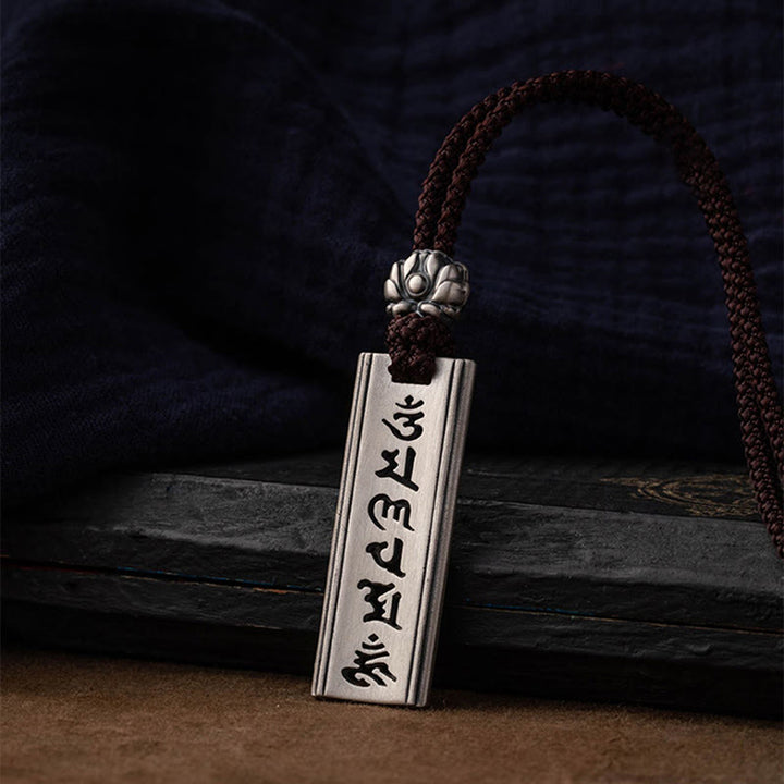 Buddha Stones999スターリングシルバーオーム・マニ・パドメ・フム彫刻入り 蓮の知恵ネックレスペンダント - image 7