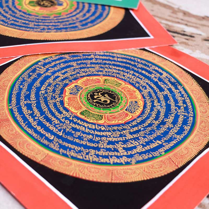 Buddha Stonesチベット 手作りタンカ 祝福の絵画 タンカ ブラインドボックス ランダムカラーパターン