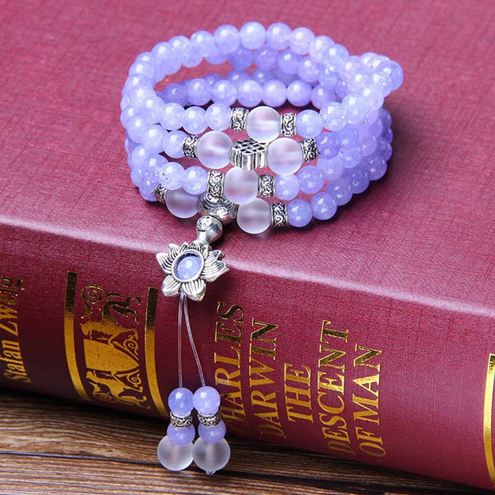 Buddha Stonesパープルジャスパービーズ 強さのブレスレットMala
