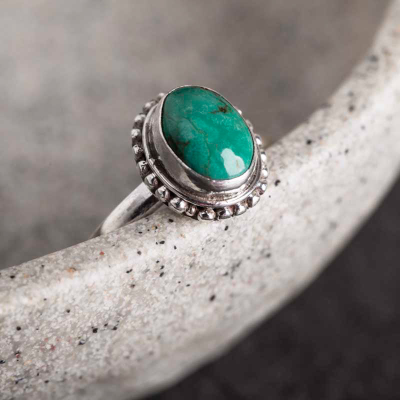 Buddha Stones925スターリングシルバー ターコイズ ウィズダムラブリング