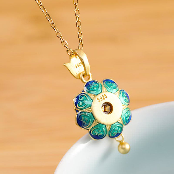 925スターリングシルバー チベット ロータス祈祷ホイール赤瑪瑙 悟りのネックレスペンダント - image 3