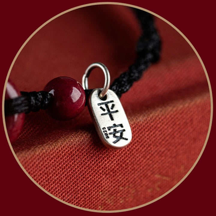 Buddha Stones ハンドメイドお守りブレスレット 辰砂入り 厄除け・健康運 レディースアクセサリー