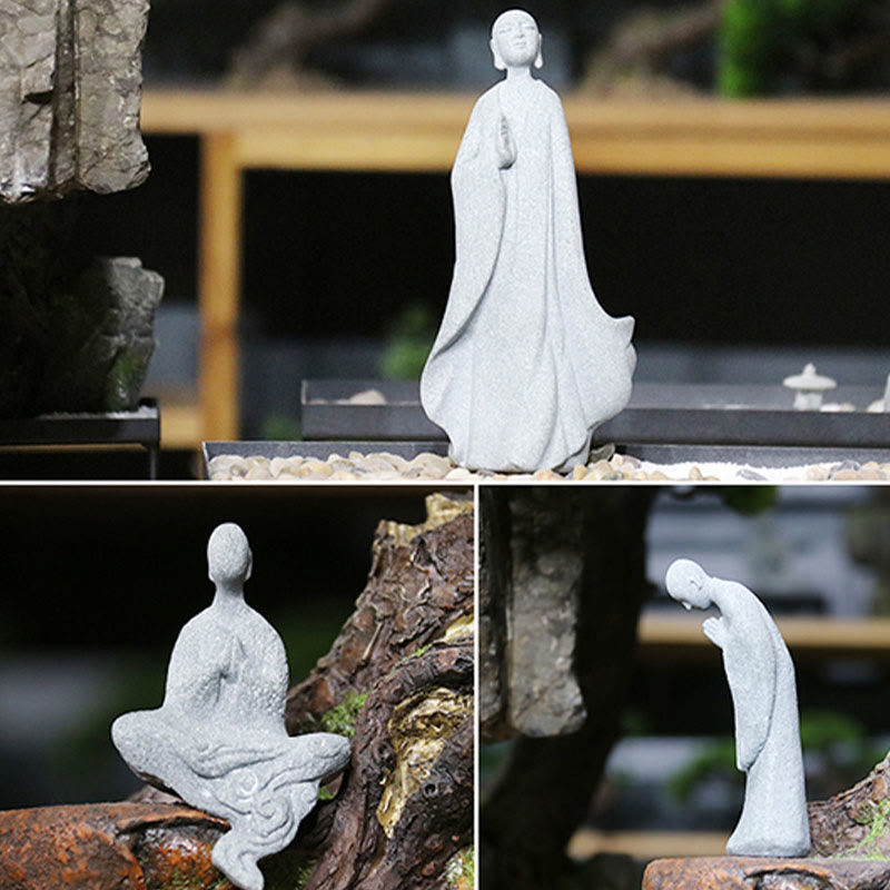 Buddha Stones瞑想 仏陀 僧侶 静寂 家の装飾 - image 1