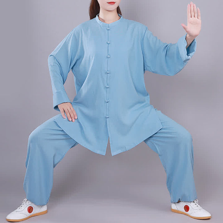 Buddha Stones太極拳 気功 瞑想 祈り スピリチュアル 禅 練習 ユニセックス コットン リネン 服 セット