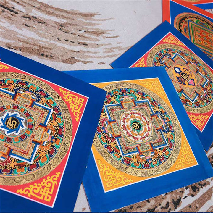 Buddha Stonesチベット 手作りタンカ 祝福の絵画 タンカ ブラインドボックス ランダムカラーパターン