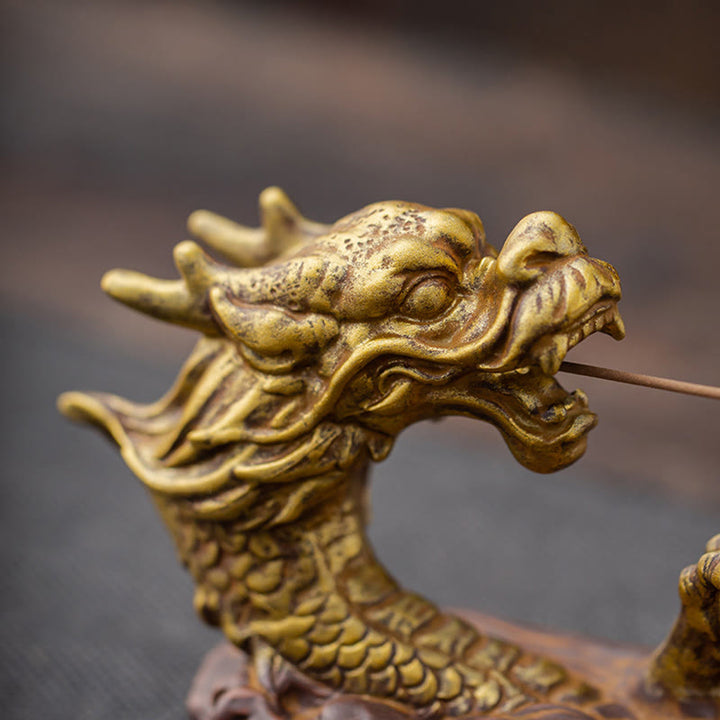 Buddha Stones龍守護 陶器 スティック 香炉 装飾