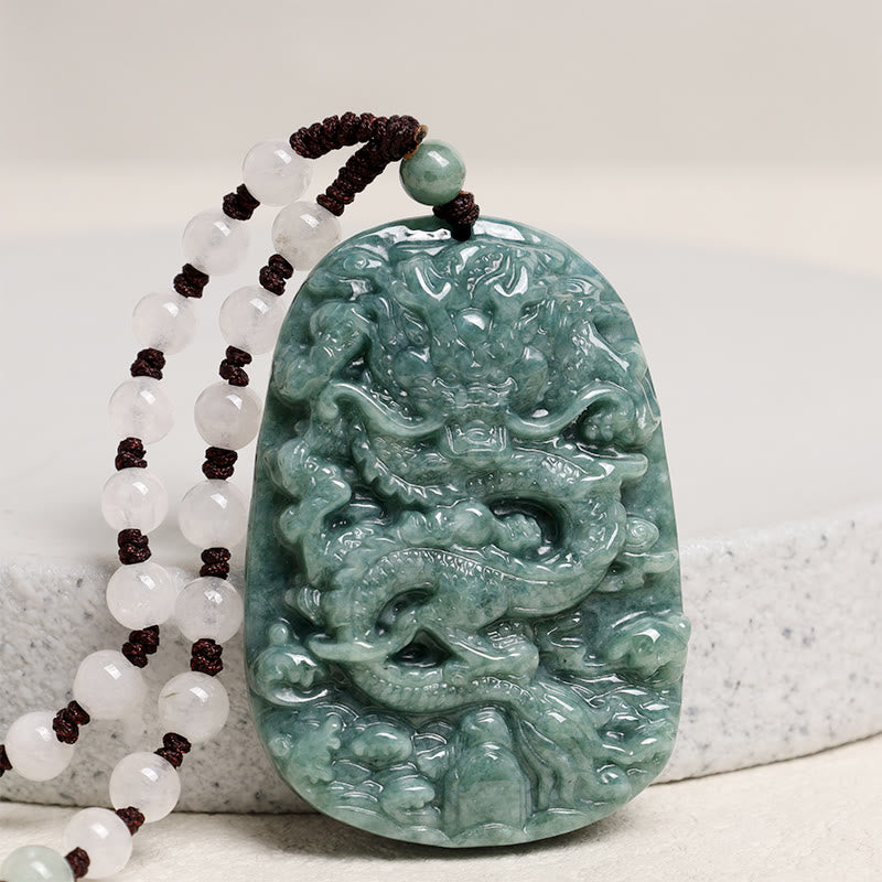 Buddha Stones十二支 龍 翡翠 繁栄のネックレス ビーズ ペンダント - image 4