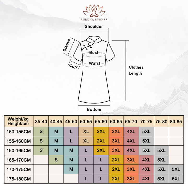 Buddha Stonesヴィンテージ縁起の良い雲と葉のプリントチャイナドレスレディースチーパオドレス - image 16