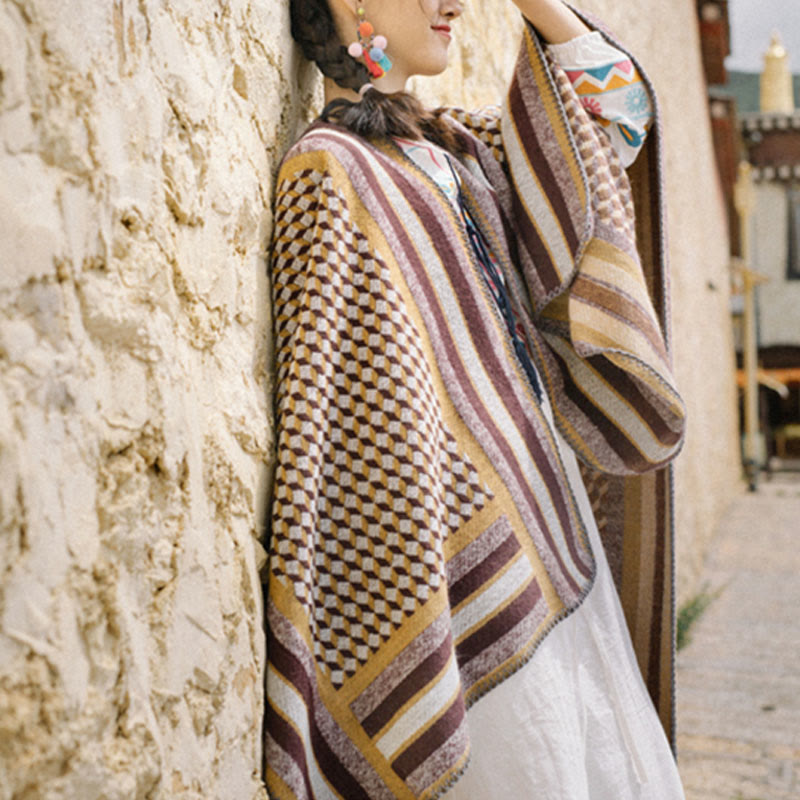 Buddha Stonesチベットショール クラシック柄 冬用 暖かい 旅行用 スカーフ ラップ - image 12