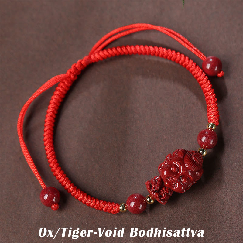 Buddha Stones十二支誕生仏辰砂 お守り 祝福 紐 ブレスレット