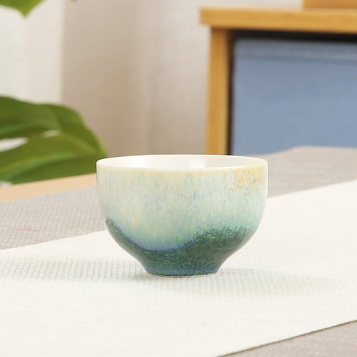 Buddha Stonesクリエイティブグリーンセラミックティーカップカンフーティーカップ
