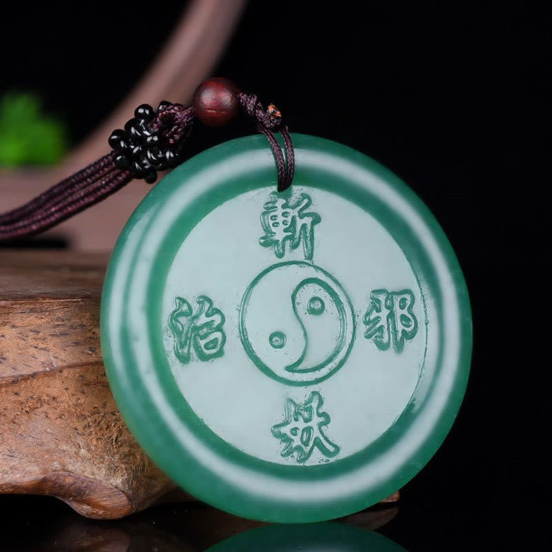 Buddha Stonesグリーンアベンチュリン 陰陽バランスネックレスペンダント - image 2