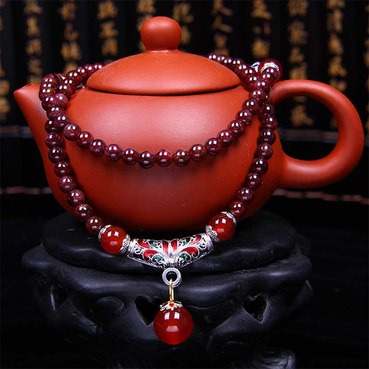 ガーネット 赤瑪瑙 祝福 ヒーリング ブレスレット ネックレス ペンダント 天然石 開運 守護 | Buddha Stones