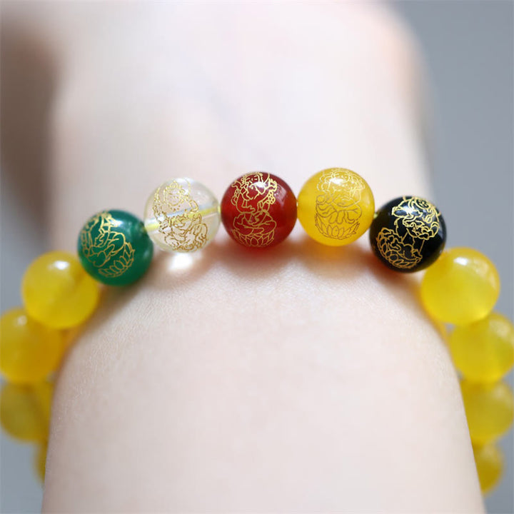 Buddha Stones 水晶 瑪瑙 開運 金運 財運 パワーストーン ブレスレット