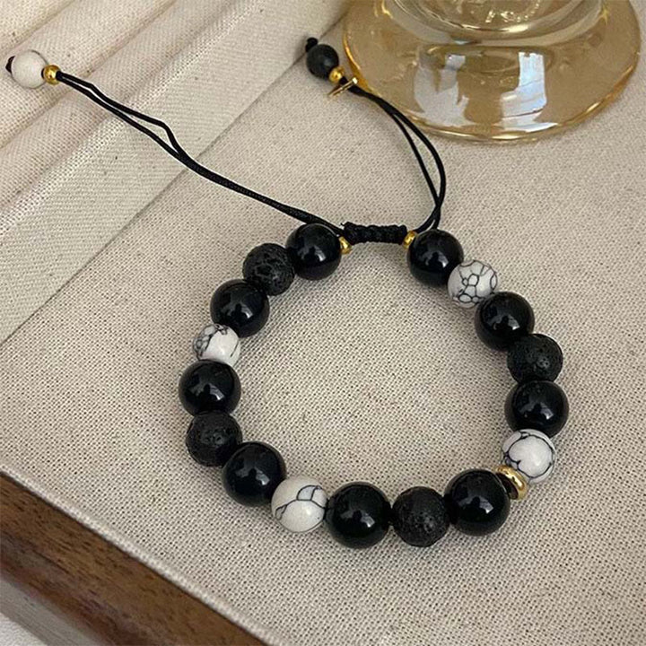 Buddha Stones黒曜石 溶岩石 陰陽強さブレスレット - image 18