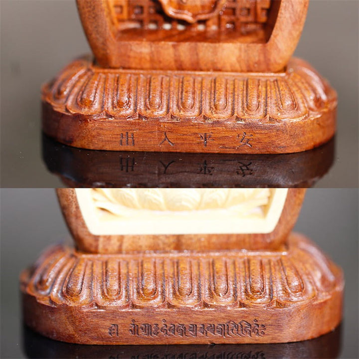 Buddha Stonesグル リンポチェ 仏陀 パドマサンバヴァン セレニティ 木彫り像 置物 装飾